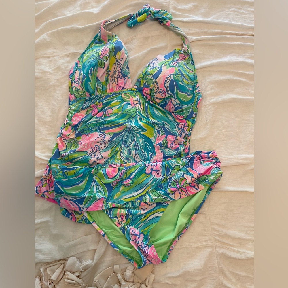 Lilly Pulitzer set Multicolor Floral Swimsuit 2 top and bottom